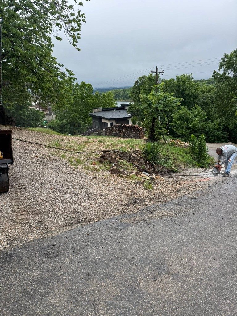 New gravel driveway near Table Rock Lake in the Missouri Ozarks